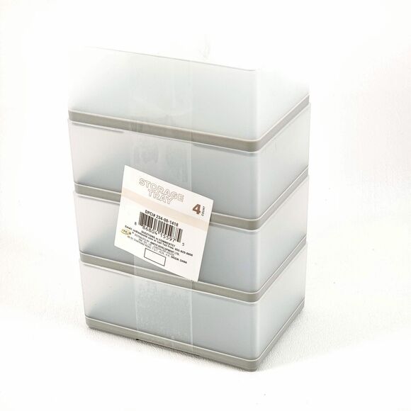 7 Pieces Storage Tray Organizer Set From Target Gray Plastic Brand New - Picture 3 of 11